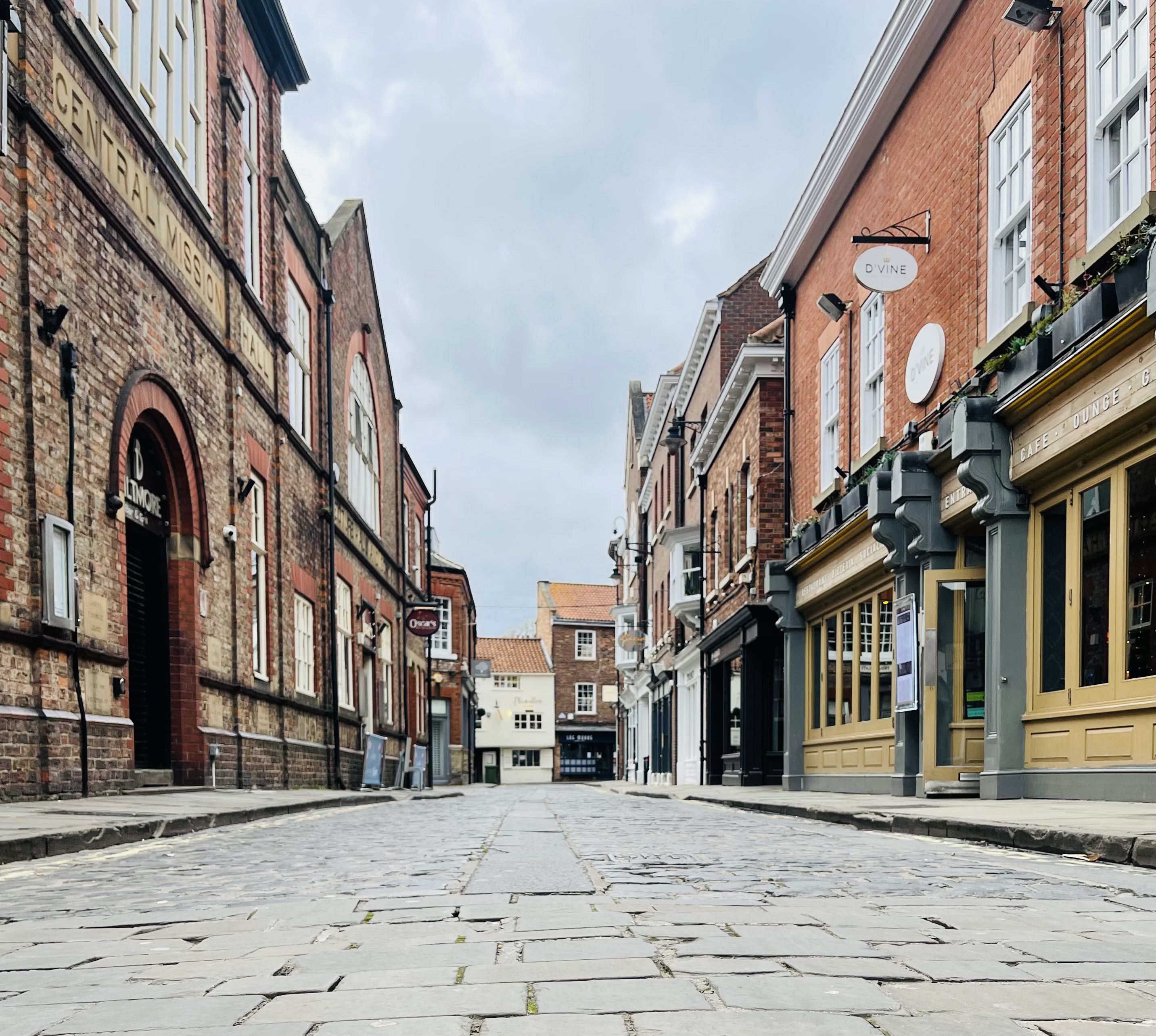 Cobbled street in York city centre