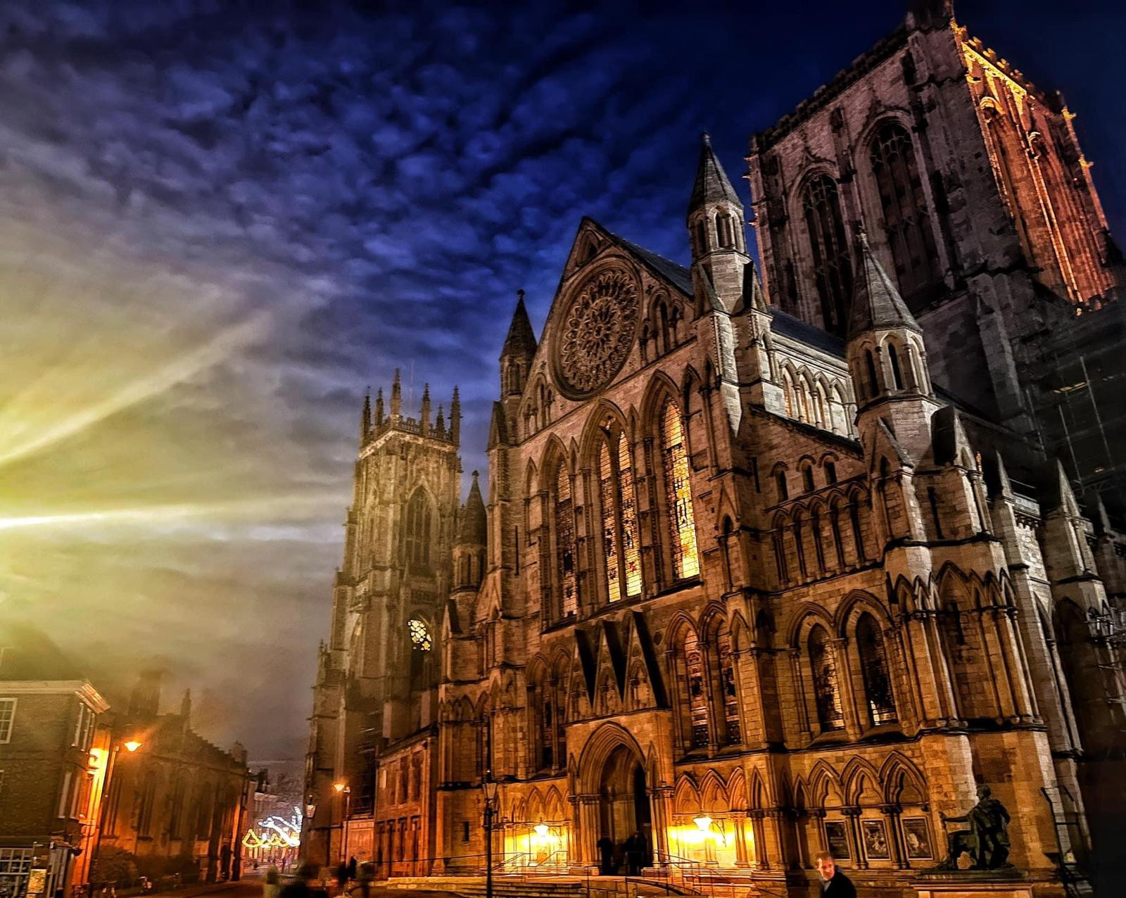 York Minster illuminated at night